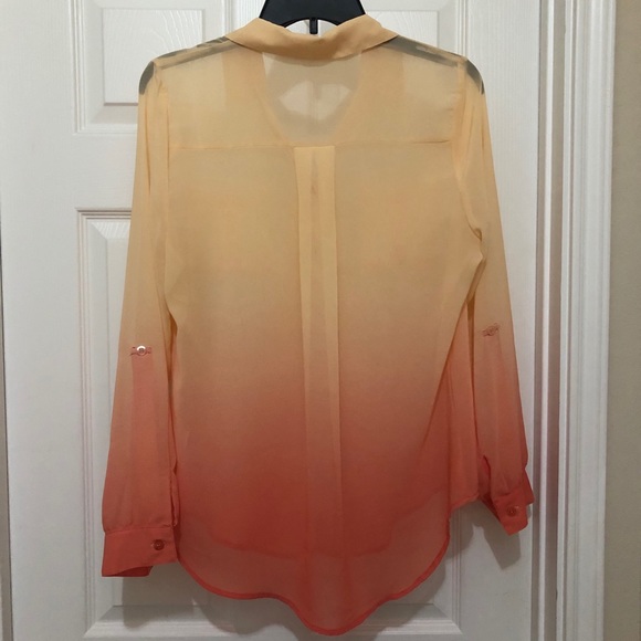 Blu Pepper orange ombre roll tab long sleeves szL - Picture 5 of 5